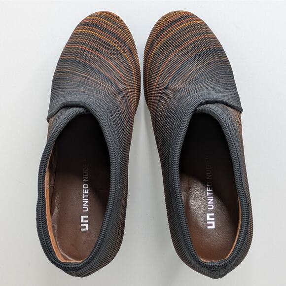 United Nude Hi Fold Heels 37 Black Brown Architectural Avant-Garde EUC - Picture 11 of 15